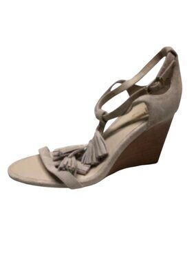 Seychelles Beige Strappy Tassel Wedge Sandals 8.5